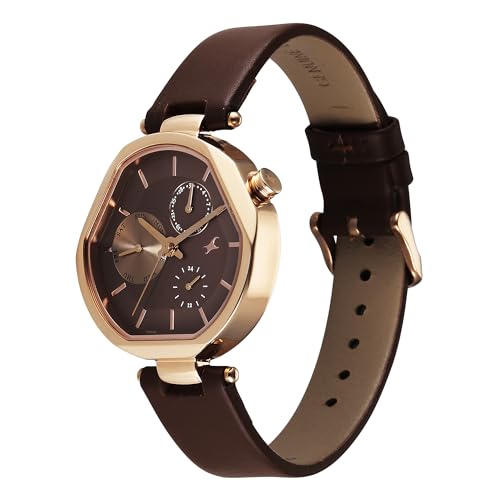 Image of Fastrack TIK Tok 5.0 Quartz Analog Brown Shaped Dial Women's Watch - 6319WL01