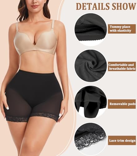 Image of NINGMI Women Butt Lifter Padded Shapewear Enhancer Control Panties Body Shaper Underwear