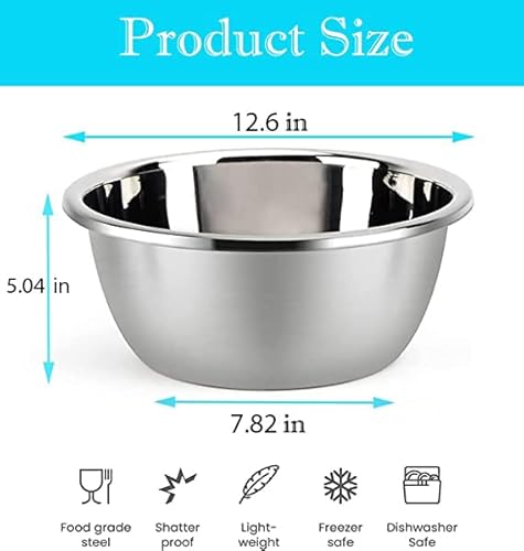 Meleg Otthon Stainless Steel Mixing Bowls, 8.5Qt Salad Bowl, Metal Bowls With Water Filter Basin, Stainless Steel Basin, Heavy Duty Deeper Edge Mirror Finish Dishwasher Safe Bowl (Xxl)… #TOP1