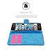 Snugg iPhone 5 / 5s Case Leather iPhone 5/5s Flip Case Premium Wallet Phone Cover with Card Slots for Apple iPhone 5 / 5s - Electric Blue