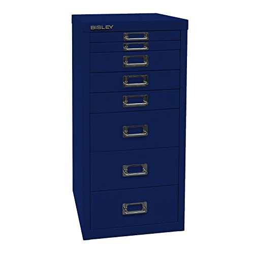 BISLEY MultiDrawer, 29er Serie, DIN A4, 8 Schubladen, Metall, 604 Grün, 38 x 27.9 x 59 cm