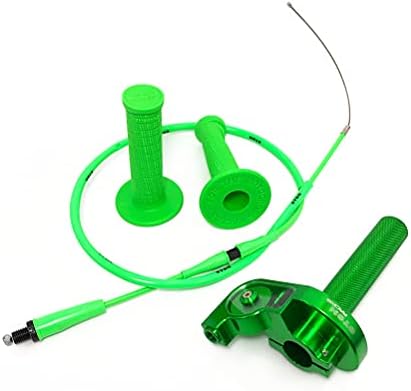 OUDIMO 7/8" 22mm Throttle Twists Grip CNC Aluminum with Throttle Cable and Handlebar Grip for 50cc 125cc 150cc 250cc Dirt Bike Motorcycle Accessories (Green, 22mm)