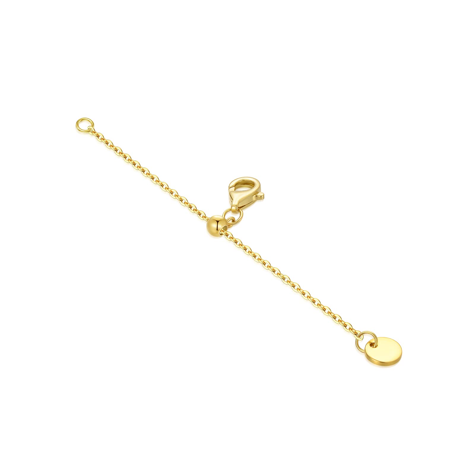 10k 14k Real Gold 1"/1.5"/2"/2.5"/3"/4"/5" Necklace Extender, Necklace Bracelet Extender Chain, Durable Gold Extender Chain, Adjustable Extension Chain for Necklace Bracelet Anklet