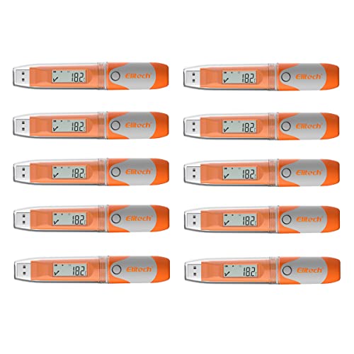 Elitech Registrador de Datos de Temperatura y Humedad Data Logger USB, 32000 grabaciones, PDF...