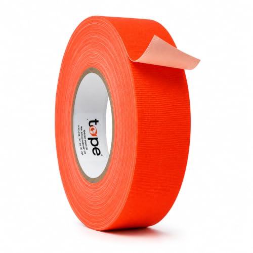 WOD Gaffer Tape, Fluorescent Orange Low Gloss Finish Film, 2 inch x 60 ft. Residue Free, Non Reflective Cloth Fabric, Secure Cords, Water Resistant, Photography, Filming Backdrop, Production