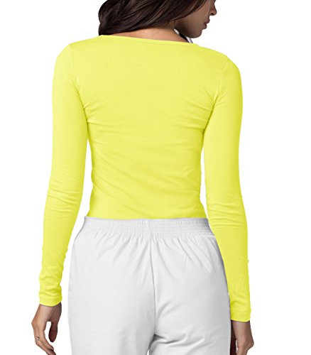 Adar Underscrubs for Women - Long Sleeve Underscrub Comfort Tee - 2900 - Citron - M