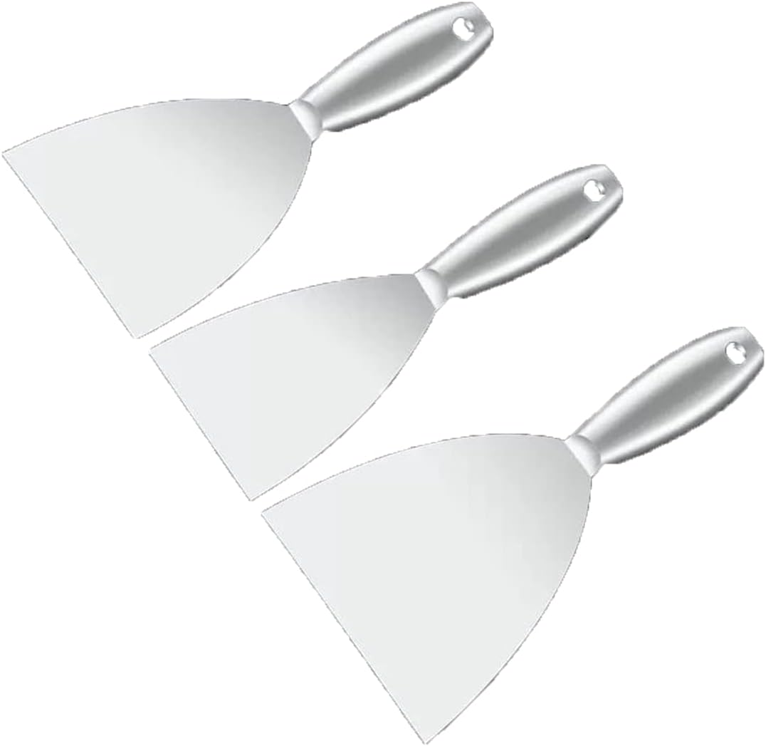 Putty Scrapers Knife,3 pieces Stainless Steel Integral Molding Filling Knife Stainless Filling Knives Putty Drywall Joint Knife Putty Knife for Walls Wallpaper Scraper