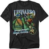 Popfunk Teenage Mutant Ninja Turtles (2012) Leonardo Homage Unisex Adult T Shirt, Black, Small