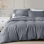 Linens World 200 Thread Count 100% Egyptian Cotton Duvet Quilt Cover Bedding Sets with Pillow cases (Grey, Super King)