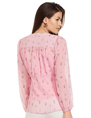 Image of Amazon Brand - Eden & Ivy Women's Georgette V-Neck Long Sleeve Regular Fit Shirt Top (Available in Plus Sizes)