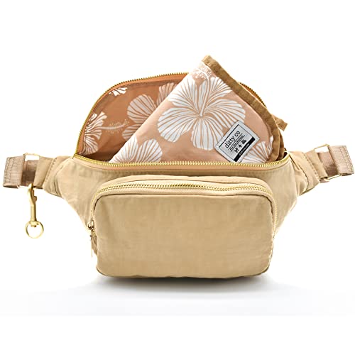 Image of Ditty Co. - Lanikai Small Diaper Bag - Portable Changing Pad - Crossbody Bags For Women - Fanny Pack - Baby Travel Essentials (Natural Tan)