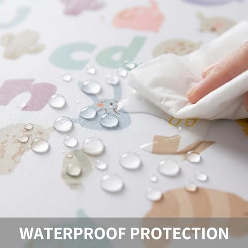 Image of Splat Mat for Under High Chair, Waterproof Washable High Chair Floor Mat | 51 inchx51 inch Reusable Splash Mat, Non-slip Backing, Wipeable Floor Protector and Food Mat for Baby Meals, BLW, Crafts, Play