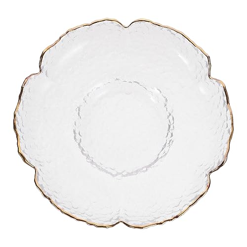 ULTECHNOVO Tapa de Vidrio Transparente con Dorado Posavasos Resistente al Calor para Tazas de Té y Café Diseño Floral de Seis Compacto y Duradero para Uso Doméstico y Cafeterías