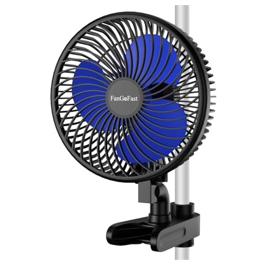 FanGoFast Upgrade Grow Clip-Ventilator Oszillierend, EC Motor mit 10-Geschwindigkeiten, Grow Ventilator Klemmbar für growzelt, 20cm Durchmesser, 10W, 561m³/h Luftstrom, 32 dBA - Lüfter für Growbox