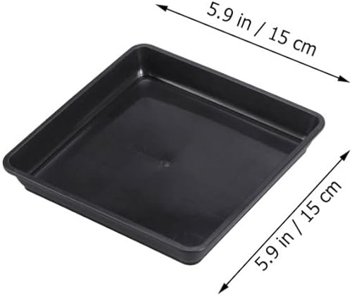 Miniatura 9 de Vaguelly 12 bandejas cuadradas para macetas, bandejas cuadradas de plástico negro para plantas, jardín, goteos de agua en maceta, accesorios para