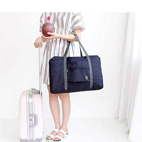 Gayisic Travel Bag Lightweight Large Capacity Portable Luggage Bag for Suitcase Trolley handles Travel Duffel Shoulder Tote Bag (Navy)