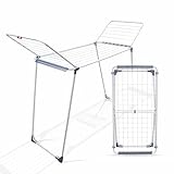 EUROGOLD® Flügel-Wäscheständer 18 m — Leichtbau-Wäscheständer stabil & klappbar, platzsparend, Made in Europe, für Innen- & Außenbereich, mit rutschfesten Füßen