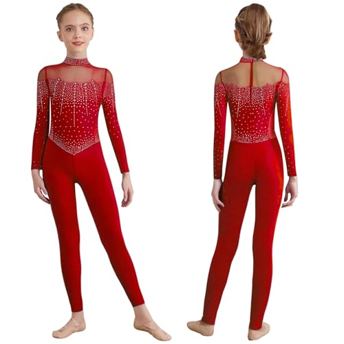 Unitard danse patinage artistique filles maillot corps complet vêtement sport