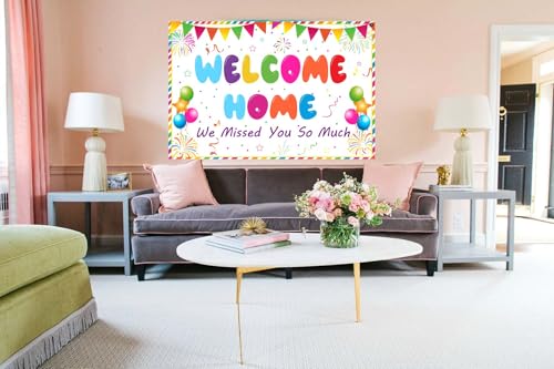 Welcome Home Banner Backdrops, Welcome Home Sign We Miss You so Much Decorations for Hospital Military Homecoming Army Theme Deployment Return Home Party 6 * 4ft by JumDaQQ - Image 2