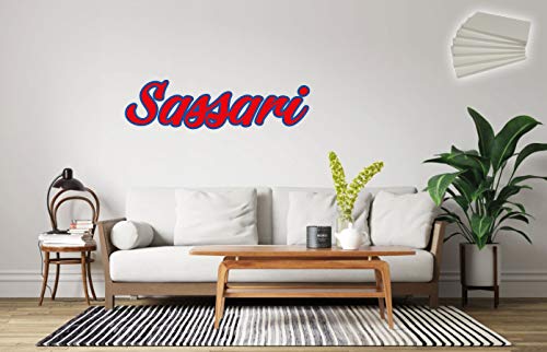 Adhesivo pared Sassari rojo azul de 60 cm con aplicación fácil tape30