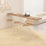 Estetica moderna e minimalista: Il lungo tavolo da colazione combina perfettamente il calore del legno naturale con supporti in acrilico trasparente, presentando un design scandinavo moderno e pulito che si integra facilmente in qualsiasi arredamento. Il design flottante aggiunge un tocco artistico elegante al balcone, soggiorno, cucina o home bar.
