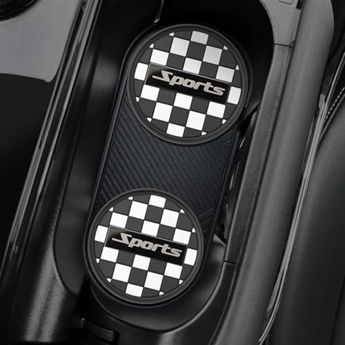 Portavasos para coche con base antideslizante 7 cm blanco negro miniatura 6