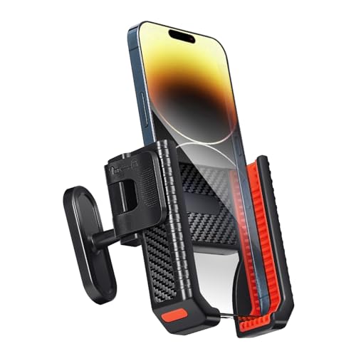 PBYMT Magnetic Golf Cart Phone Mount, 360° Rotating Strong N52 Magnet Fit for Cellphone, Compatible with EZGO Club Car Yamaha, Red, Ideal Gift for Golfers