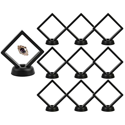 TAKEFUNS 10 Stück doppelseitiger schwebender Display-Rahmen für Schmuck, leerer Münzrahmen, Uhrenbox, Challenge Coin 3D Display Ständer Box für den Besuch der Booth Cover
