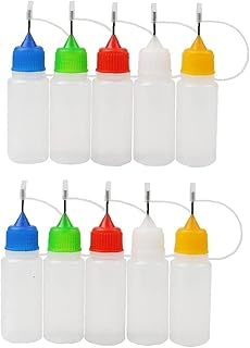 10Packs Precision Tip Applicator Bottles 15Ml Needle Tip Glue Bottle Plastic Dropper Bottle Needle Drip Tip Bottles for DIY Craft(Random Color) Deft and Professional