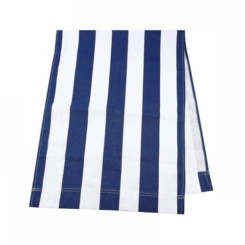 AHANDMAKER Beach Sling Chair Replacement Canvas, Blue and White Stripes Casual Simple Sling Chair Replacement Fabric for Sunbathing Garden Garden Beach (114x42.5cm/44x16inch)-Only Replacement Canvas