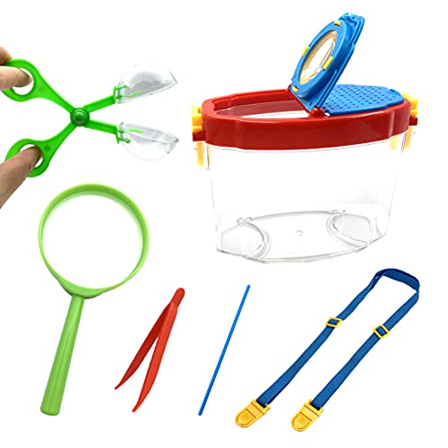 JTCJozz Bug Catcher Kit, Bug Collection Kit, Outdoor Nature Explorer Kit with Tweezers, Magnifying Glass, Science Educational Kit, Bug Observation Container for Boys and Girls