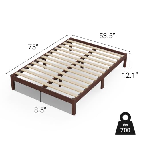 Image of LIFEMENT Full Bed Frame Classic Wood Platform, Noise Free, Under Bed Storage, No Box Spring Needed, Easy Assembly, Espresso