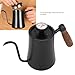 Yechiry 500ML Gooseneck Kettle with Thermometer, Stainless Steel Pour over Coffee Kettle, Comfortable Wood Handle Precision Pouring Tea Pot with Scale for All Stovetop Black