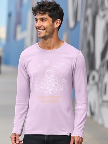 Image of Bewakoof Men's Graphic Printed 100% Cotton T-Shirt - Regular Fit, Round Neck, Full Sleeves