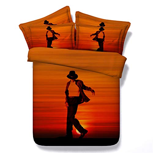 RoyalLinens Classic Michael Jackson - Juego de Cama (3 Piezas), Color Negro y Rojo, Jf294, Single Size 3pcs