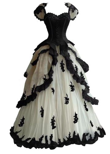 Gothic Lace Applique Wedding Dresses for Bride Tiered Tulle Bridal Gowns with Cap Sleeves Vintage Quinceanera Dresses