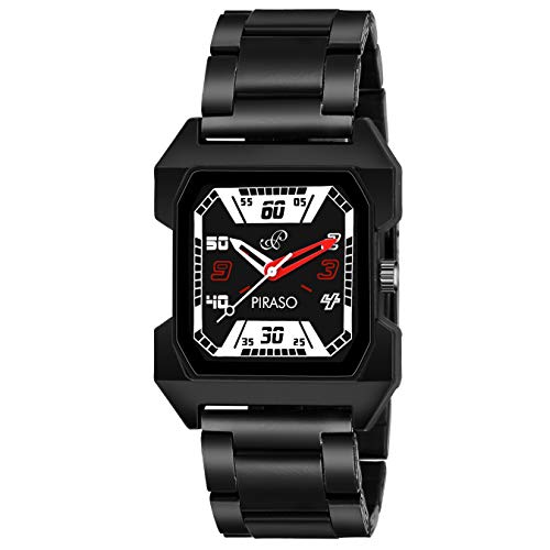 Image of PIRASO Fast Trend Rectangular CASE with Designer Display Analogue Watch for Men and Boys