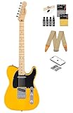 Fender Standard Telecaster - Butterscotch Blonde Bundle with Strap, Guitar Cleaning Kit and Austin Bazaar Instructional Video