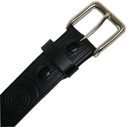 Men's 1.5" Celtic Knot Embossed Leather Belt Fits Waist Sizes 29" - 54"2