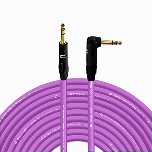 COLUBER CABLE 1/4" TRS Male to Right Angle 1/4" TRS Cable 100 ft – Purple