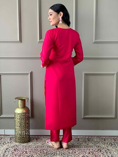 Image of Shiv Textiles Women's Chanderi Silk Embroidered Kurta Pant Dupatta Set(JDA-Lilly-Rani-S)
