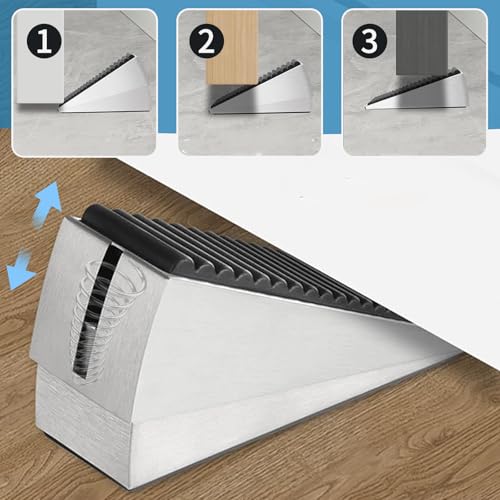Yuiturt Door Stopper, Large Door Wedge, Heavy Duty Door Stop for Floor Non Slip Adjustable Spring Loaded - Image 4