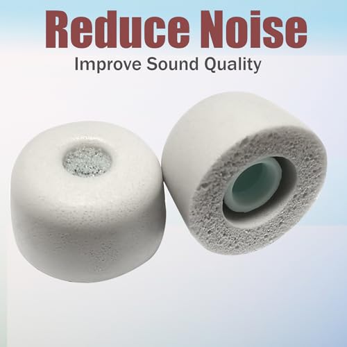 Image of Luckvan Memory Foam Tips for Sony WF-1000XM5 Ear Tips Replacement Earbuds Tips for Sony WF-1000XM5 WF-1000XM4 fit Charging Case 4 Pairs Gray
