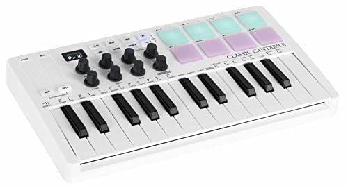 Classic Cantabile M25-AIR Wireless MIDI Controller Keyboard - Übertragung per Bluetooth - kompatibel zu Apple iPhone & iPad - leistungsstarker integrierter Akku - Nutzung für Windows per USB-Kabel