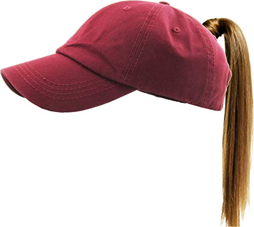 Image of Classic Plain Ponytail Messy High Bun Headwear Adjustable Cotton Trucker Mesh Glitter Hat Baseball Cap