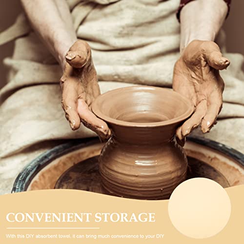 EXCEART Pottery Tools Blanking Padding - Yellow Round Clay Throwing Cloth 31.5 CM Easy Maintenance for DIY Pottery Crafting - Image 3