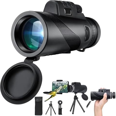 80x100 Monocular-Telescope High Powered for Smartphone Monoculars for Adults High Definition for Bird Watching Travel Camping Hiking Stargazing Hunting Wildlife Cover