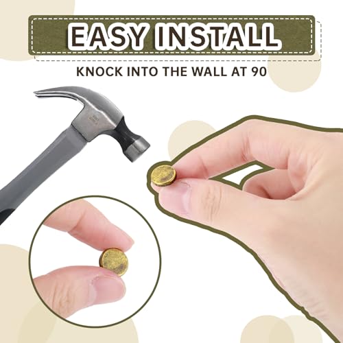 Image of Shimeyao 30 Pcs Vintage Push Pins, Large Metal Thumb Tacks for Picture Photo Hanging, Wall Pins for Board Posters Bulletin Maps, Wall Tack for Office Home Decorative(Bronze)