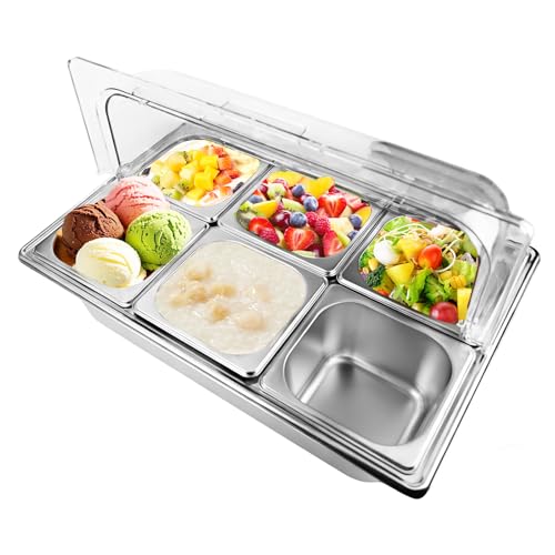 SWRONP Salad bar Buffet Station for Home 6 Pan...