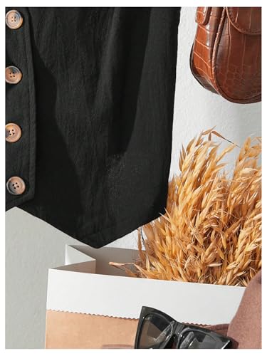 OYOANGLE Women's Button Front Sleeveless Blazer Vest V Neck Office Work Suit Vests Waistcoat4